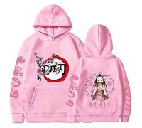 zhedu Kamado Nezuko Sweat À Capuche Manteau Drôle Dessin Animé Graphique Automne Y2K Chandails Garçons Filles Collège Style Confort À Capuche (L,Color 03)