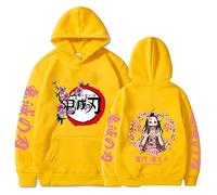 zhedu Kamado Nezuko Sweat À Capuche Manteau Drôle Dessin Animé Graphique Automne Y2K Chandails Garçons Filles Collège Style Confort À Capuche (XS,Color 06)