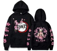 zhedu Kamado Nezuko Sweat À Capuche Manteau Drôle Dessin Animé Graphique Automne Y2K Chandails Garçons Filles Collège Style Confort À Capuche (S,Color 01)