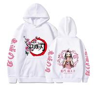 zhedu Kamado Nezuko Sweat À Capuche Manteau Drôle Dessin Animé Graphique Automne Y2K Chandails Garçons Filles Collège Style Confort À Capuche (XXS,Color 02)