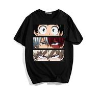 zhedu My Hero Academia 3D T-Shirt Hommes Femmes Enfants été à Manches Courtes Hauts T-Shirt Boku Pas De Héros Académique Drôle Anime T-Shirt (S,Color 01)