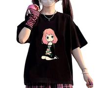 zhedu Spy X Family T Shirt Enfant Col Rond Manches Courtes T-Shirt Anya Forger Dessin Animé Y2k Hauts Confortables (140,Color 03)