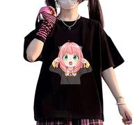 zhedu Spy X Family T Shirt Enfant Col Rond Manches Courtes T-Shirt Anya Forger Dessin Animé Y2k Hauts Confortables (140,Color 02)