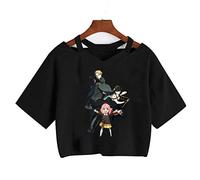 zhedu Spy X Family T-Shirt Manga Japonais Anime Anya Forger Harajuku T-Shirt Punk Col en V Sexy Haut Court T-Shirt (L,Color 5)