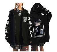 zhedu Sweat À Capuche AOT Zippé Sweat À Capuche À Manches Longues Et Fermeture Éclair Femmes Hommes AOT Graphique Surdimensionné Décontracté Y2K Streetwear (Color 02,S)
