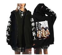 zhedu Sweat À Capuche AOT Zippé Sweat À Capuche À Manches Longues Et Fermeture Éclair Femmes Hommes AOT Graphique Surdimensionné Décontracté Y2K Streetwear (Color 01,M)