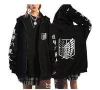 zhedu Sweat À Capuche AOT Zippé Sweat À Capuche À Manches Longues Et Fermeture Éclair Femmes Hommes AOT Graphique Surdimensionné Décontracté Y2K Streetwear (Color 06,XL)