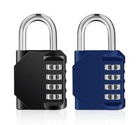 ZHEGE Cadenas à Code 4 Chiffres Pour Casier, Gym, Vestiaire, Collège, Armoire Scolaire, Escape Game, Extérieur et Abri de Jardin (Noir et Bleu)