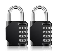 ZHEGE Lot de 2 cadenas à combinaison à 4 chiffres, cadenas à combinaison à 4 chiffres, cadenas de salle de sport, d'école, cadenas combo réinitialisable résistant aux intempéries pour portail de