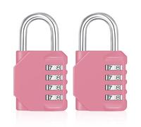 ZHEGE Lot de 2 cadenas à combinaison pour salle de sport, cadenas à chiffres, cadenas à code numérique résistant aux intempéries pour porte, clôtures de jardin (rose)