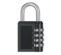 ZHEGE Serrure avec code numérique, serrure à combinaison à 4 chiffres (noir | Serrure de casier pour salle de sport, auberge, cadenas à combinaison, résistant aux intempéries, pour extérieur, cave