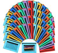 Zhehao 100 Pieces Zipper Binder Pencil Pouches Bulk 3 Ring Binder Pouches Zipper Pouches Case with Window Ring Binder Pencil Bags Case Office School Supplies (7 Colors,Double Layer with Mesh Layer)