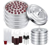 Zhehao Lot de 4 plateaux de communion pour églises avec couvercle, y compris 300 gobelets de communion jetables, 3 remplisseurs de tasse d'église, 3 becs verseurs (argent)
