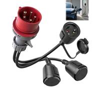 ZHEHNSA CEE Adaptateur 400V vers 230V x3 répartiteur courant Câble d'extension de couplage avec couvercle à charnière et bouchon de sécurité, Adaptateur cee 16a pour caravanes industrie utilisation