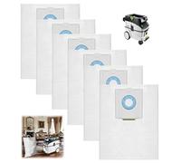 ZHEHNSA Lot de 6 pour sacs aspirateur Festool CT 36 / CTM 36 E/CTL 36 E, 5 couches de grande capacité pour sacs d' aspirateur festool 496186 filtrant, pièces de rechange SC FIS-CT 36