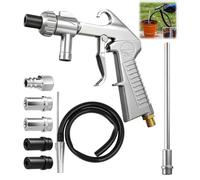 ZHEHNSA Pistolet sablage sableuse pneumatique, sableuse aerogommage calibre 5 mm/6 mm, convoyeur d'aspiration, tuyau en caoutchouc de 1 m, raccord d'admission d'air, dégraissant et agent de sablage