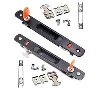 ZHEHUA Serrure de Porte Coulissante avec Clé, Lot de 2 Poignées Invisibles Noir, montage encastré, pour Portes Mobiles et Fenêtres