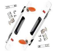 ZHEHUA Serrure de Porte Coulissante, Lot de 2 poignées de porte coulissante en verre,montage encastré, à clé, Poignée Invisible pour Intérieur Portes Escamotables blanc, Blanche