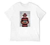 zhen xin cai Fwqw Freddy Krueger T-Shirt Police Line Up Horror Movie Retro Film Cartoon Murder Short-Sleeved Shirt Top T-Shirt WhiteXXL