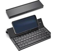 ZhenBaoTian Clavier pliable sans fil double Bluetooth, portable, pliable, sans fil, rechargeable par USB, clavier divisé pour ordinateur, fenêtres, smartphone, 87 touches (noir)