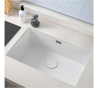 ZHENCHAO Évier de Cuisine sous Plan pour Poste de Travail, évier Domestique en Acier Inoxydable 304 de Couleur crème, Poste de Travail de Cuisine à évier Simple Nano Fait à la Main, ensembl