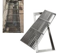 ZHENCHAO Grille de Drainage en Acier Inoxydable - Caniveau de 100 cm à Profil Bas, Protection pour caniveaux de Sol extérieurs, kit de caniveaux pour Une Gestion Efficace des eaux.