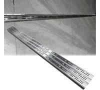 ZHENCHAO Kit de caniveau en Acier Inoxydable - Canal d'évacuation des eaux pluviales étroit avec Grille Amovible, Solution de Drainage Robuste pour tranchées de gouttière extérieure