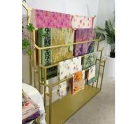 ZHENCHAO Présentoir de boutique doré, élégant présentoir à vêtements, étagère échelle pour foulards en soie, châles, pantalons, couvertures et serviettes, présentoir de magasin de détail co