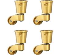 ZHENCHAO roulettes en cuivre Pur, Lot de 4, roulettes pour Meubles de Table et de Chaise de canapé, roulettes pivotantes, 5 Styles, pour Armoire, Pouf, Banc, Piano, Table Basse