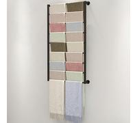 ZHENCHAO Support mural pour écharpes, présentoir commercial pour châles, chapeaux, écharpes, cravates, tringle de rangement en métal, cintres pour pantalons, porte-serviettes, porte-vêtemen