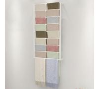 ZHENCHAO Support mural pour écharpes, présentoir commercial pour châles, chapeaux, écharpes, cravates, tringle de rangement en métal, cintres pour pantalons, porte-serviettes, porte-vêtemen