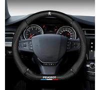 ZHENCU Couvre Volant Voiture pour Peugeot 308 II (Phase II, 2017), Couvre Volant Souple Microfibre Universelle en Cuir Véritable De 37 à 38 Cm Antidérapante Et sans Odeur,D-Shape