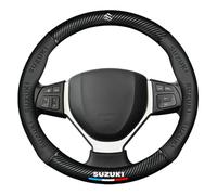 ZHENCU Couvre Volant Voiture pour Suzuki Swift zc33s Sport zc31s zc72s, Couvre Volant Souple Microfibre Universelle en Cuir Véritable De 37 à 38 Cm Antidérapante Et sans Odeur,O-Shape
