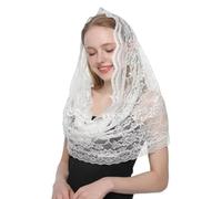 ZHENGCI Élégant foulard en dentelle Mantilla voile catholique pour mariée voile vintage fleur voile accessoire de mariage