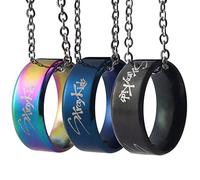 ZHENGGE Lot de 3 bagues Kpop Stray Kids Merch avec collier, bijoux Stray Kids en acier inoxydable pour cadeaux, Acier inoxydable