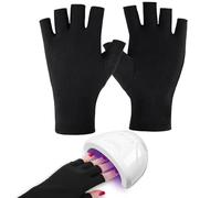 Zhenghebuy Gants pour Nail Art,Gants Anti UV Manucure Sans Doigts pour Lampe UV Ongles Gel,Vélo Conduite Pêche Fitness(Noir)