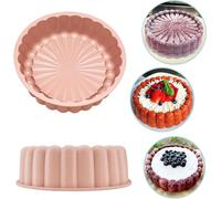 Zhenghebuy Moule Gateau Silicone Rond 20cm,Antiadhésif Moule a Gateau Rrond,Moule Silicone Patisserie Rond,Réutilisable Moule à Gâteau Cannelé pour Cheesecake,Brownie,Chocolat