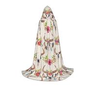 Zhengjia Cape à capuche avec imprimé crâne de taureau - Accessoire de cosplay pour adulte/enfant - Costume pour bal masqué, Halloween, fête de famille
