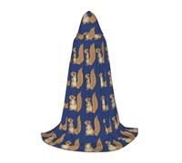 Zhengjia Cape à capuche avec imprimé écureuil de dessin animé, accessoires de cosplay pour adulte/enfant, déguisement pour bal masqué, Halloween, fête de famille
