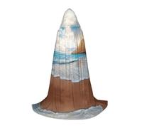 Zhengjia Cape à capuche avec imprimé « Water Rush to Tropical Beach » - Accessoire de cosplay pour adulte/enfant - Pour bal masqué, Halloween, fête de famille