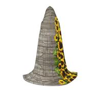 Zhengjia Cape à capuche motif tournesol sur le thème des plantes pour Halloween, sorcière, accessoires de cosplay pour adulte/enfant, déguisement pour bal masqué, Halloween, fête de famille
