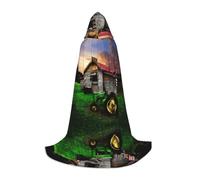Zhengjia Cape à capuche motif vieux tracteur de ferme pour Halloween, sorcière, accessoire de cosplay pour adulte/enfant, déguisement pour bal masqué, Halloween, fête de famille