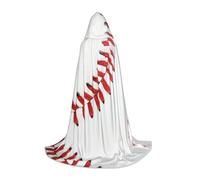 Zhengjia Cape de sorcière à capuche en dentelle avec imprimé gros plan de baseball pour adulte/enfant, déguisement pour bal masqué, Halloween, fête de famille
