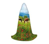 Zhengjia Divers types de chevaux imprimés Halloween Cape sorcière Cosplay Accessoires de déguisement pour adulte/enfant pour bal masqué, Halloween, fête de famille