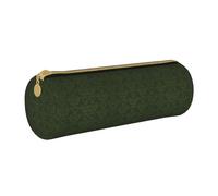 Zhengjia Hunter Trousse ronde en cuir avec motif pétales floraux Vert Grande capacité pour l'école et le bureau, blanc, Taille unique, Cartable