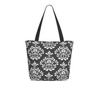 Zhengjia Sac fourre-tout mignon lapin blanc pour femme - Sacs à bandoulière élégants avec fermeture éclair pour le travail, la plage, les voyages et le shopping, Motif damassé, Taille unique