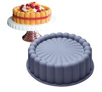 ZHENGJING Moule à gâteau rond en silicone anti-adhésif de 20,3 cm pour cheesecake aux fraises Shortcake Moule pour chocolat (Bleu), gris