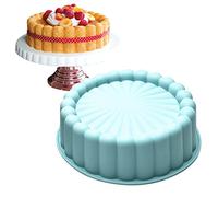ZHENGJING Moule à gâteau rond en silicone anti-adhésif de 20,3 cm pour cheesecake aux fraises Shortcake Moule pour chocolat (bleu)