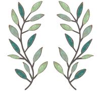 Zhengmy Lot de 2 décorations murales en métal en forme de feuille d'arbre de vigne, branche d'olivier, décoration murale pour salon, couloir, décoration extérieure (couleurs vibrantes)
