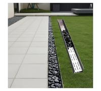 ZHENGQIAN Caniveau Extérieur Décoratif 1 m,Évacuation des Eaux de Ruissellement,Caniveau Exterieur Système de Caniveau de Terrasse for Remplissage de Galets,Passage Piéton(H20*W15CM/H7.87*W5.91IN)